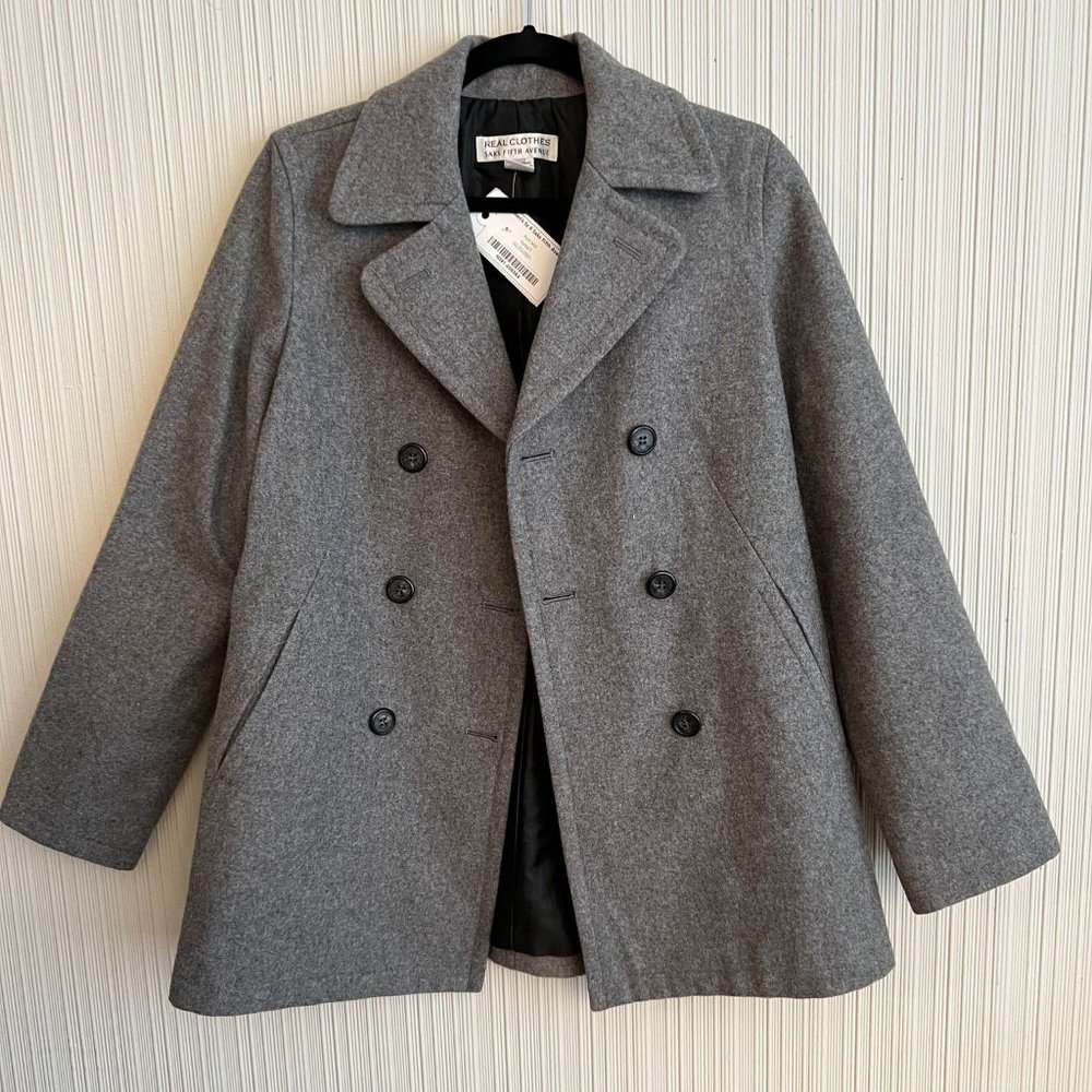 Saks Fifth Avenue Real Clothes Wool (90%) Coat